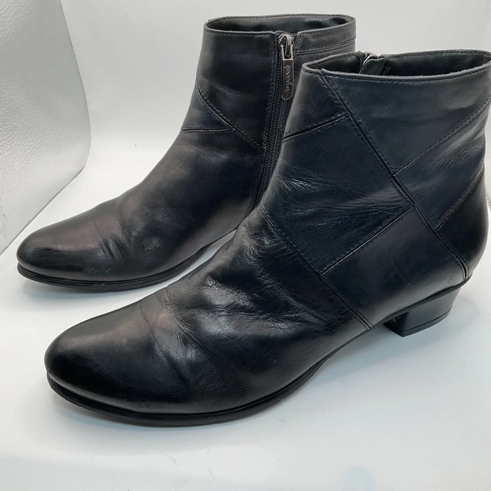 Regarde Le Ciel Stefany 396 Ankle Boots‎ Black Leather Patchwork Sz 40 US 8 $210